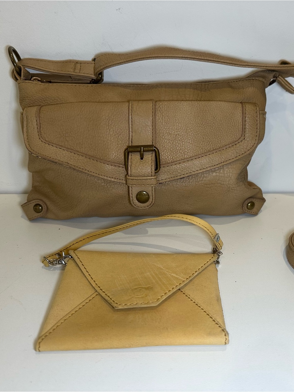 American Eagle Beige Crossbody Purse & Wristlet Set